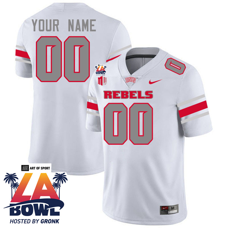 Custom UNLV Rebels 2024 LA Bowl Name And Number Jersey-White